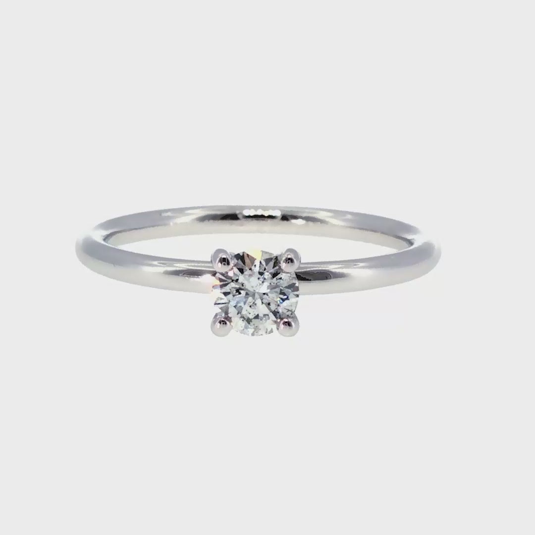 Anillo "Nilo" oro blanco 14K, diamante nat 0.33ct