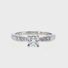 Anillo "Río L" oro blanco 14K, diamante lg 0.41ct H&A IGI