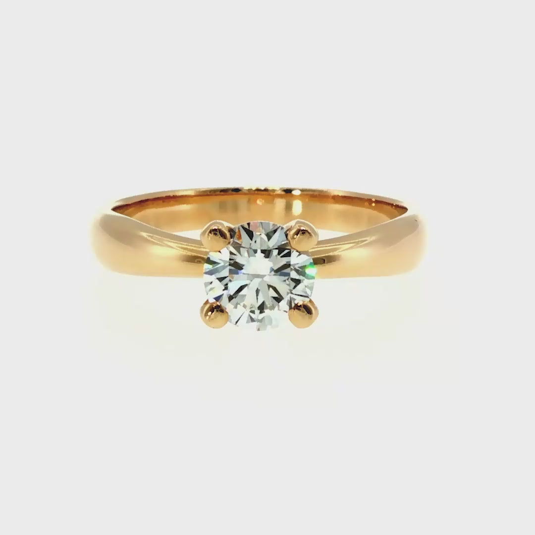 Anillo "Río" oro amarillo 14K, diamante lg 0.71ct