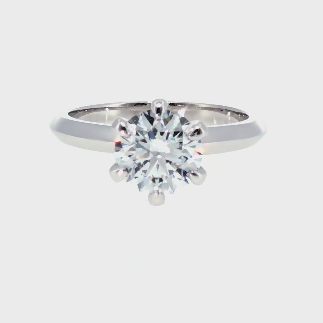 Anillo "Amur" oro blanco 14K, diamante lg 1.45ct IGI