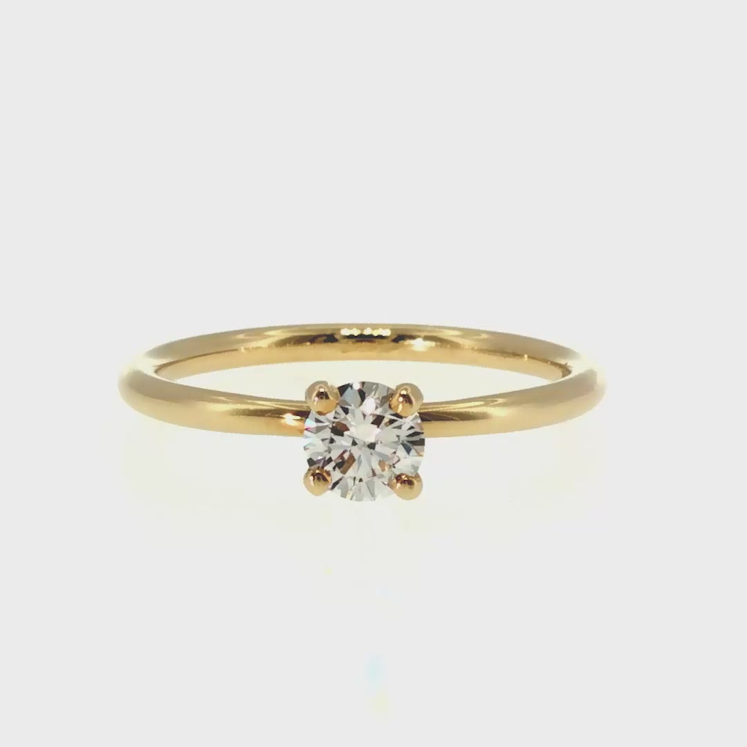 Anillo "Nilo" oro amarillo 14K, diamante lg 0.34ct IGI