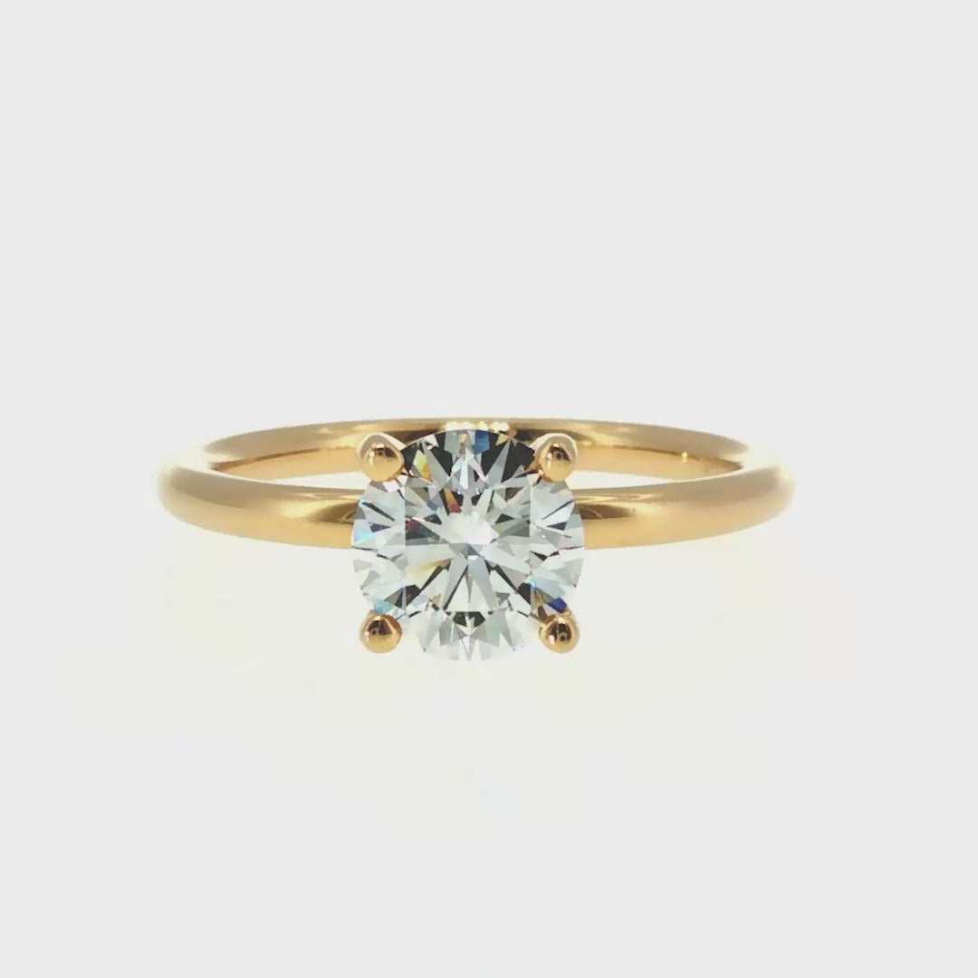 Anillo "Nilo" oro amarillo 14K, diamante lg 1.08ct H&A IGI