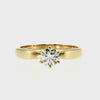 Anillo "Río 6 uñas" de oro amarillo 14K, diamante lg 0.50ct H&A IGI