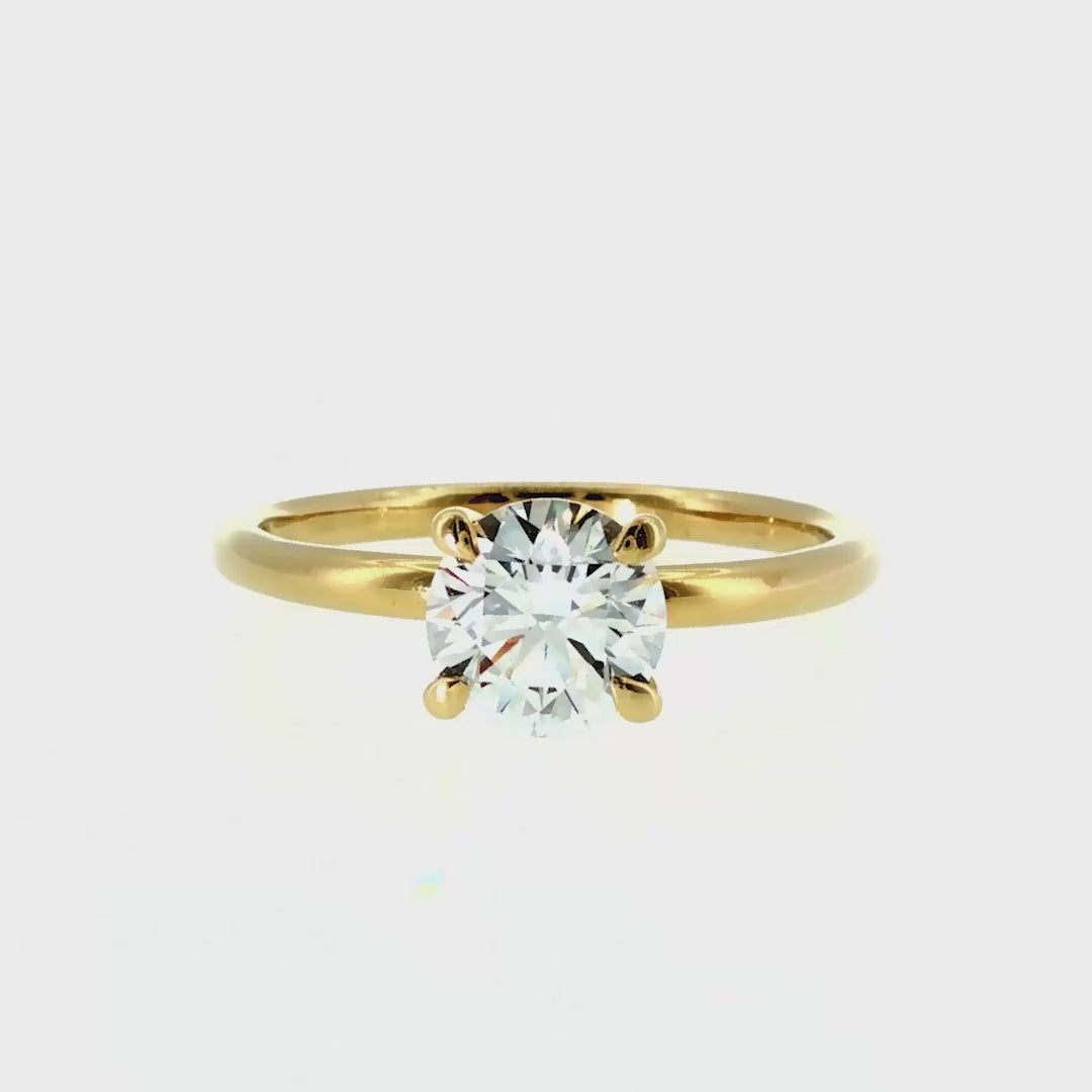 Anillo "Nilo" oro amarillo 14K, diamante lg 1.00ct Bluish