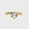 Anillo "Nilo 6 uñas" oro amarillo 14K, diamante lg 1.01ct IGI