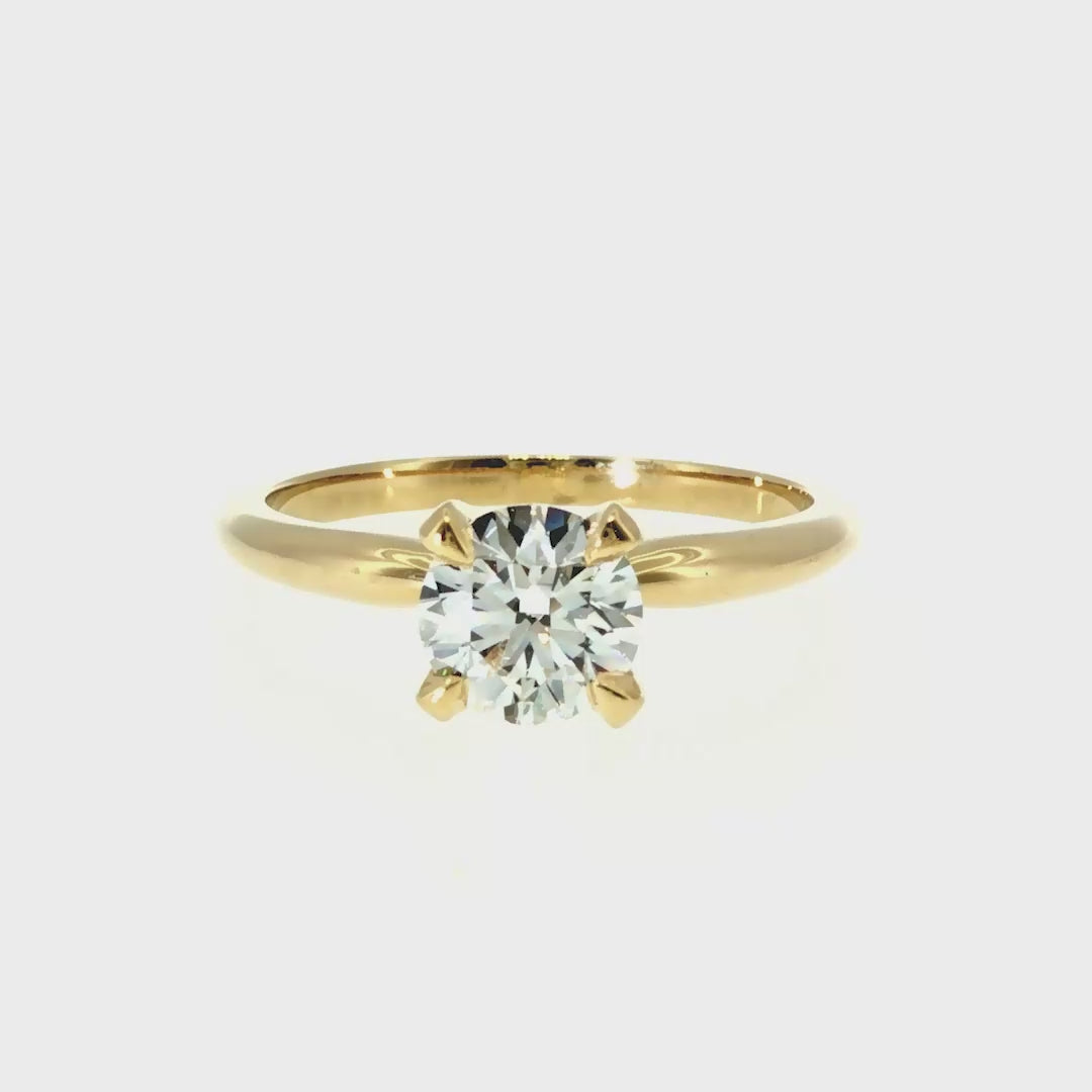 Anillo "Lena" oro amarillo 14K, diamante lg 1.00ct IGI