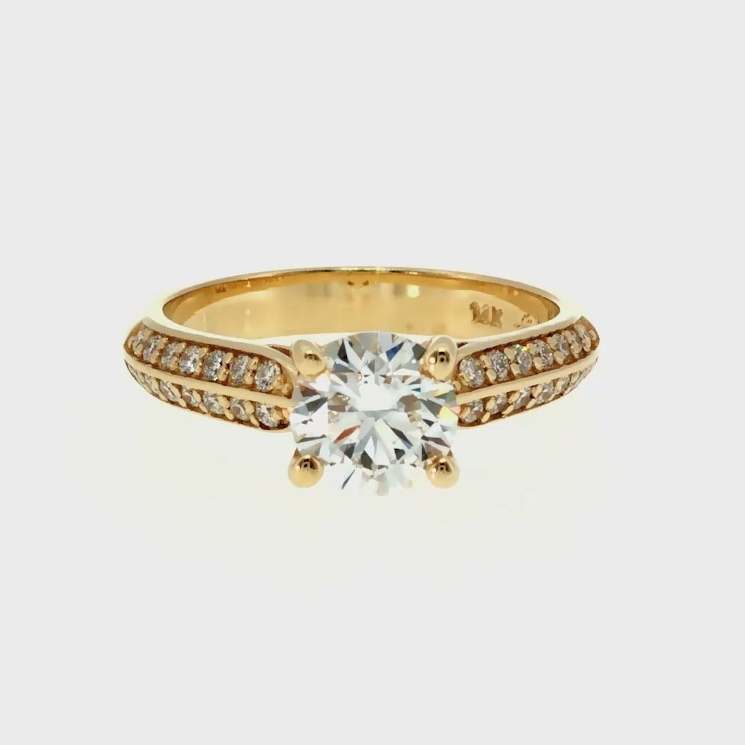 Anillo "Sena" oro amarillo 14K, diamante lg 1.03ct IGI
