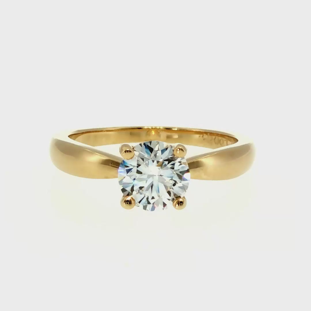Anillo "Río" oro amarillo 14K, diamante lg 1.00CT IGI